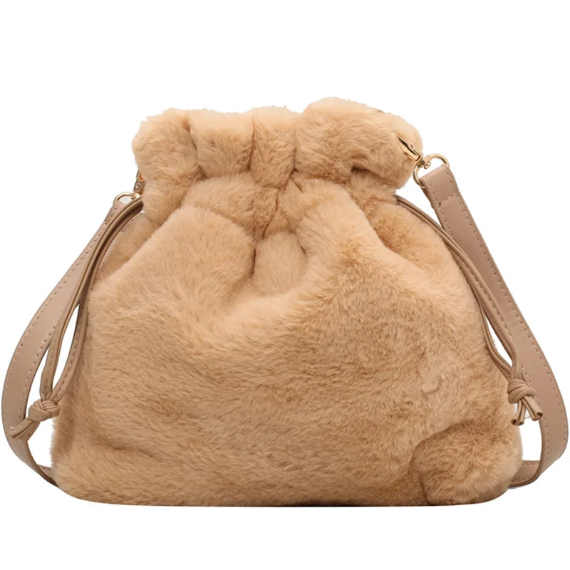 Winter Plush Tote Bag Soft Handbags for Women