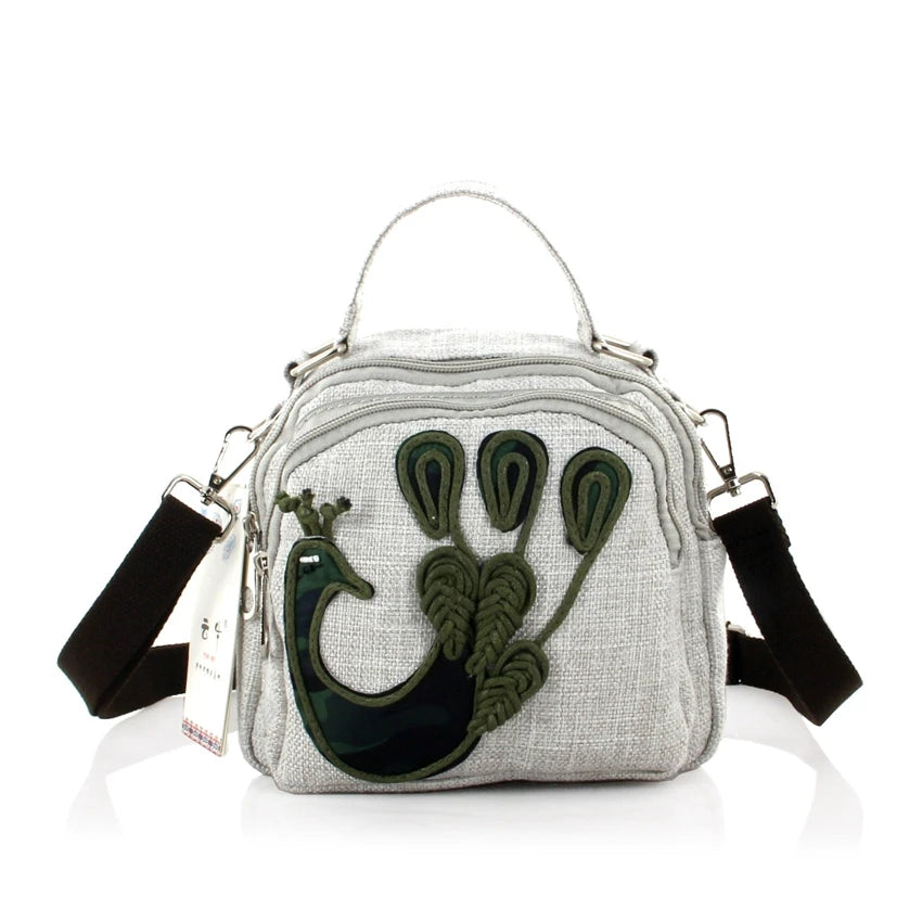 Oblique Cross Bag Wax Thread Woven Shoulder Bag