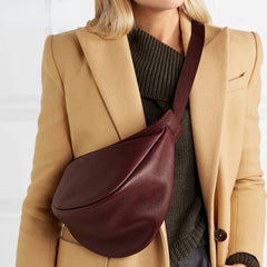 Leather Half-Moon Chest Bag with Single Strap