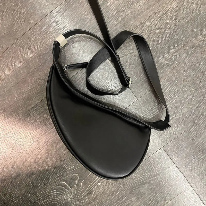 Leather Half-Moon Chest Bag with Single Strap