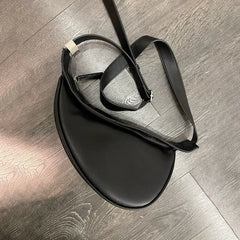 Leather Half-Moon Chest Bag with Single Strap