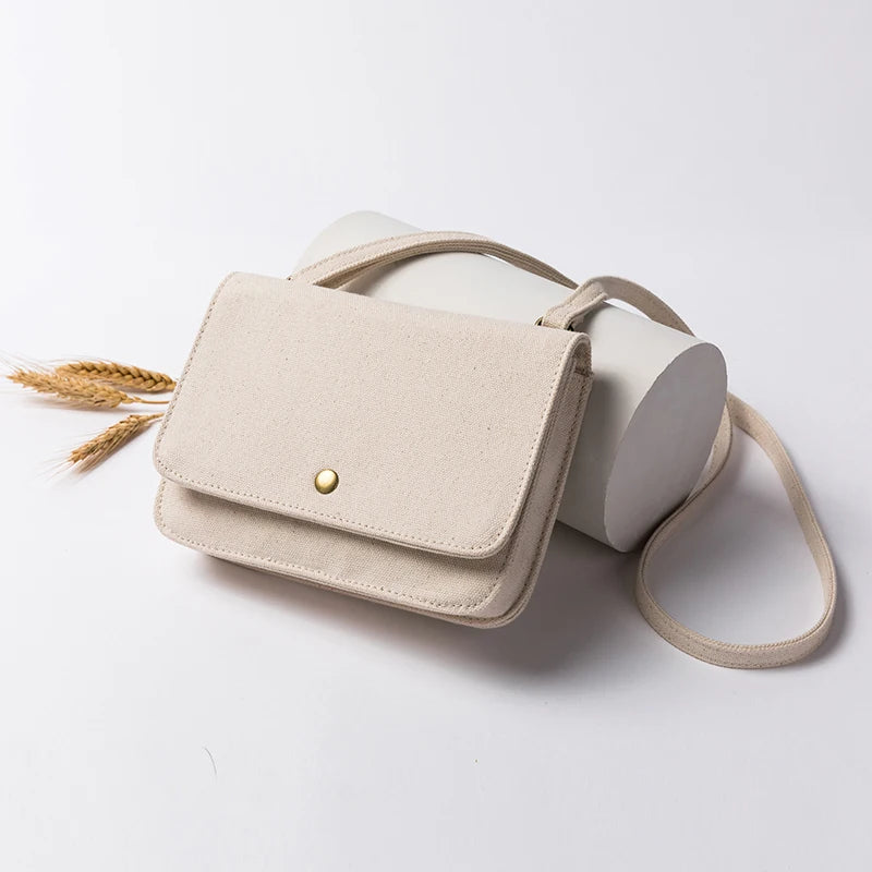 Japanese Small Square Bag Canvas Bag for Women