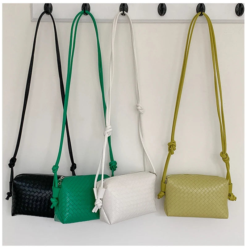 Braided Mini Shoulder Bag Small Square Handbag Female Niche Purse