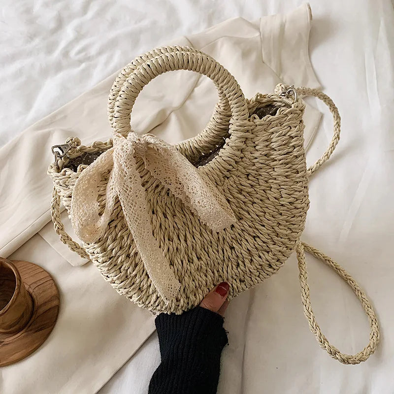 Small Straw Shoulder Bag Lady Handbag Joker