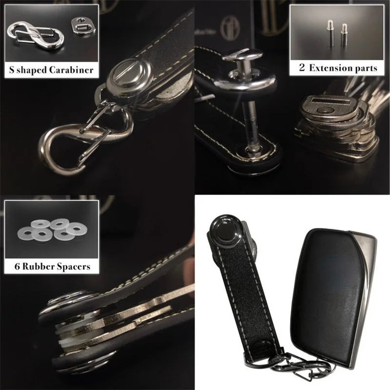 Leather Keychain Car Key Pouch Bag Holder Wallet Chain Ring Organizer