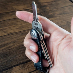 Leather Keychain Car Key Pouch Bag Holder Wallet Chain Ring Organizer