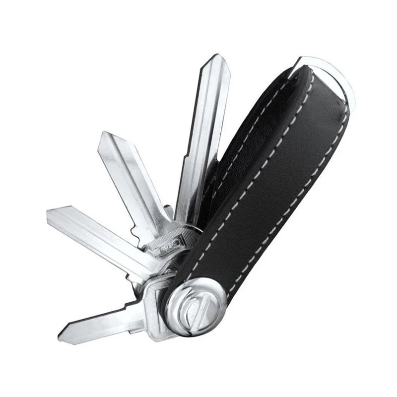 Leather Keychain Car Key Pouch Bag Holder Wallet Chain Ring Organizer