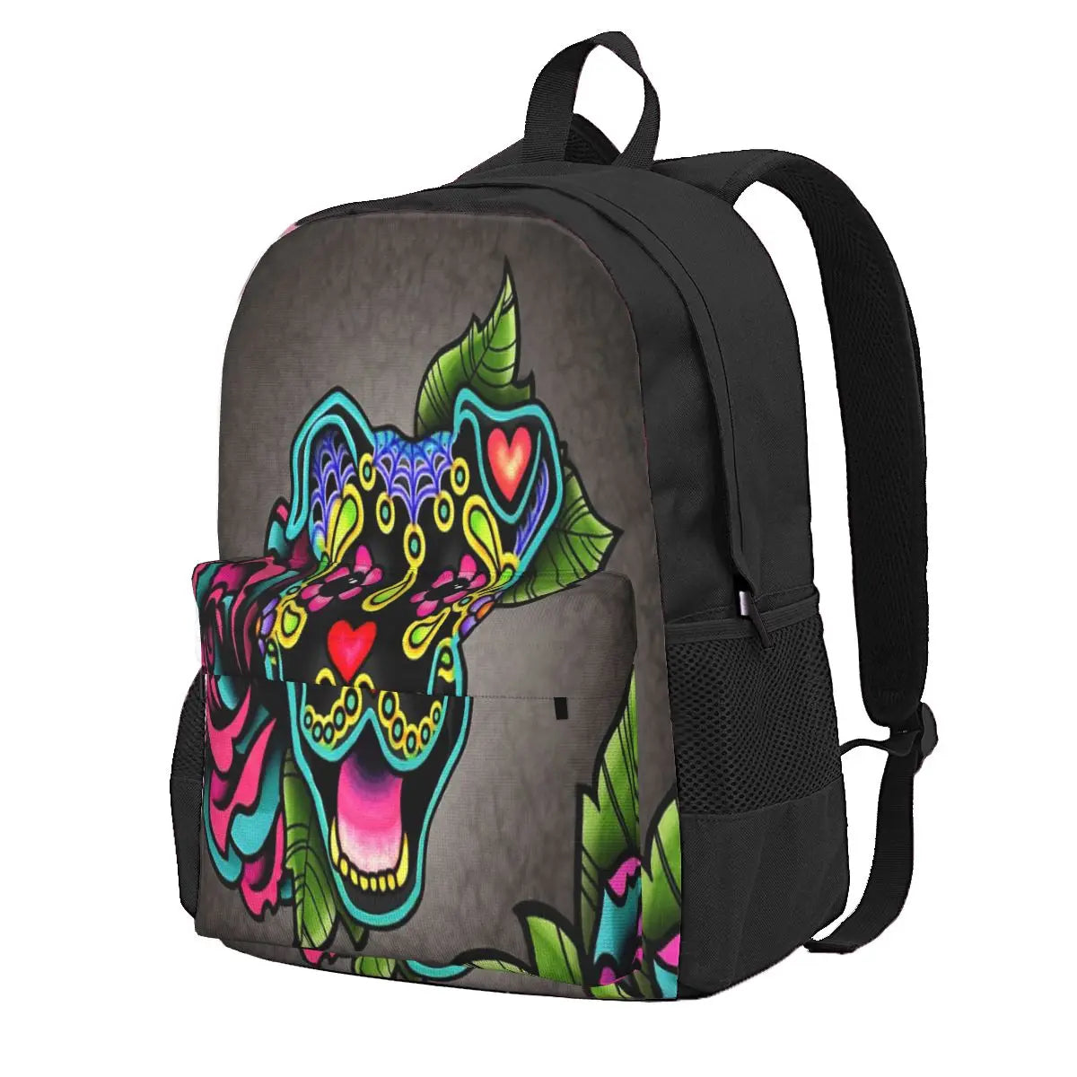 Smiling Pit Bull Backpack Men Women Bags