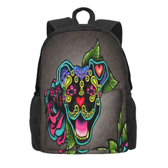 Smiling Pit Bull Backpack Men Women Bags