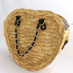 Smiling Face Straw Woven Bag Heart-shaped Small Bag