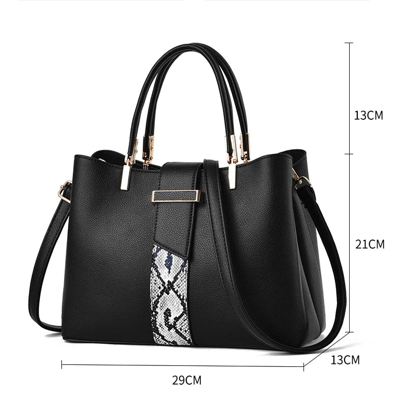 Vintage Snake Pattern Handbags for Women Shoulder Bag