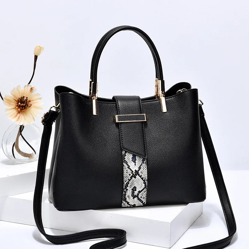 Vintage Snake Pattern Handbags for Women Shoulder Bag