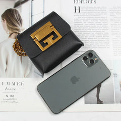 Snake Print Pu Leather Fanny Pack Woman Chain Buckles Square