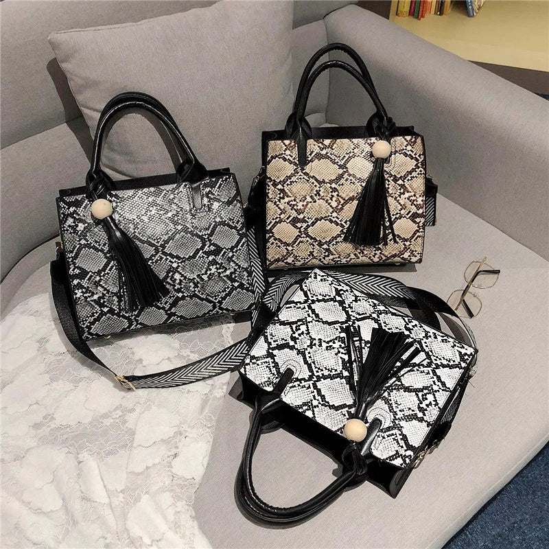 Snake Women's Crossbody Shoulder Bag High PU Party Handbag