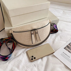 Snake Skin Shoulder Bag for Men and Women