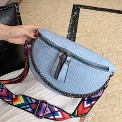 Snake Skin Shoulder Bag for Men and Women