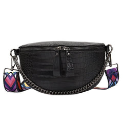 Snake Skin Shoulder Bag for Men and Women