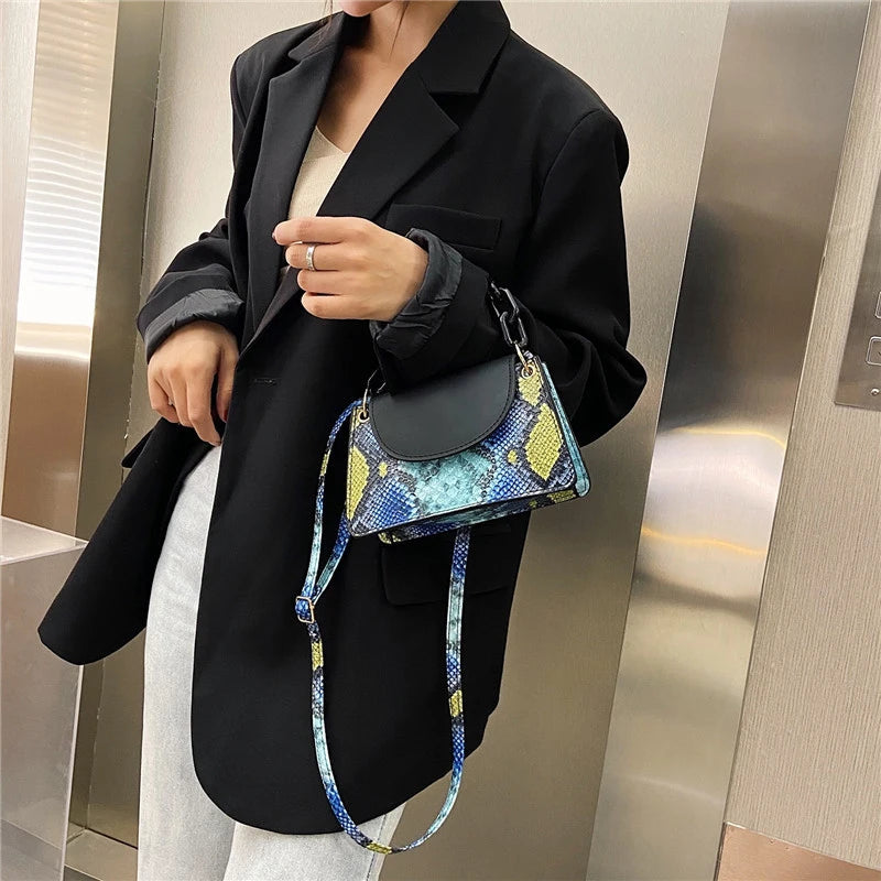 Snakeskin Pattern Handbag Shoulder Bag for Women