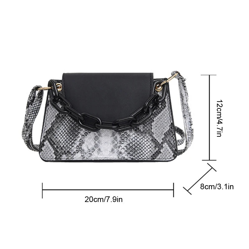 Snakeskin Pattern Handbag Shoulder Bag for Women
