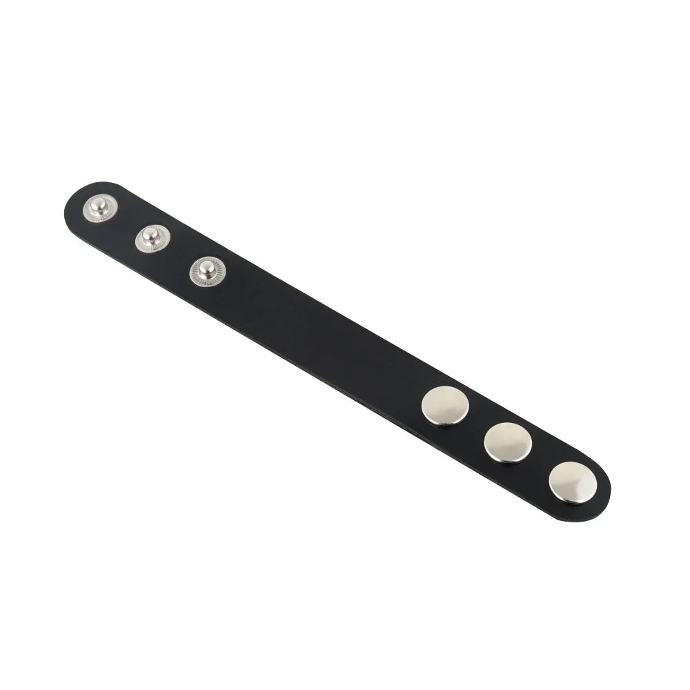 Leather Snap Choker Collar Extender - Necklace Extension Buckles