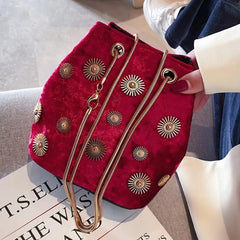 Snowflake Mini Handbags Tote Crossbody Bag with Golden Chain Shoulder Strap