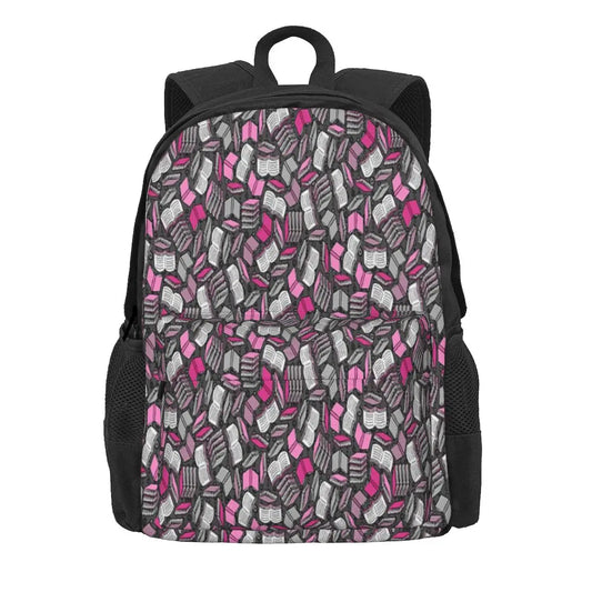 So Many Books Backpacks Men's & Women's School Bags Zipper Close