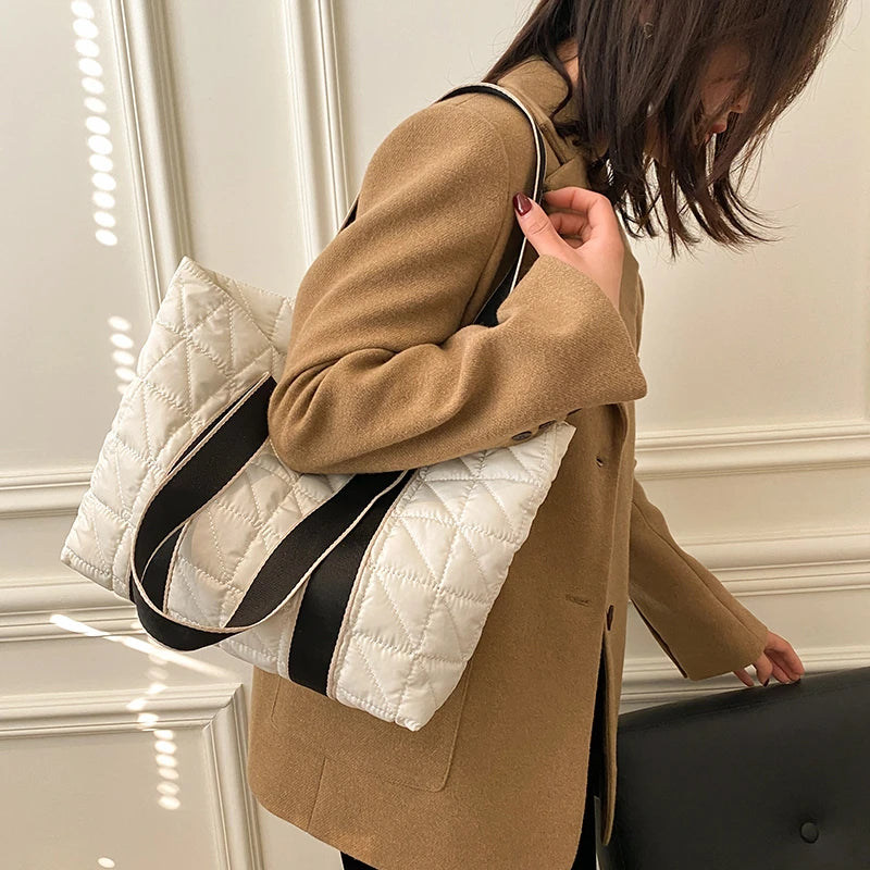 Soft Canvas Bag Woman Big Shoulder Bag Casual Shopping Totes