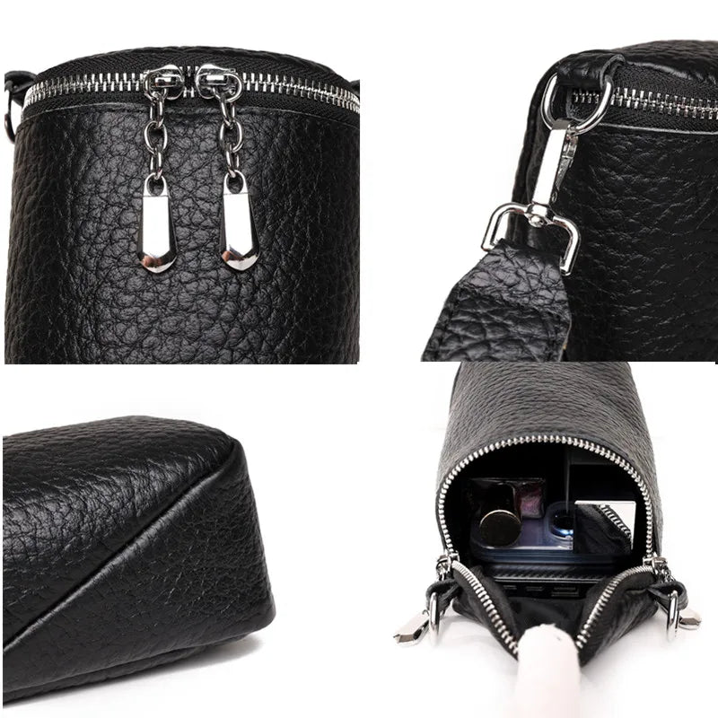 Soft Cow Leather Girl Phone Messenger Bag Crossbody Shoulder Bag