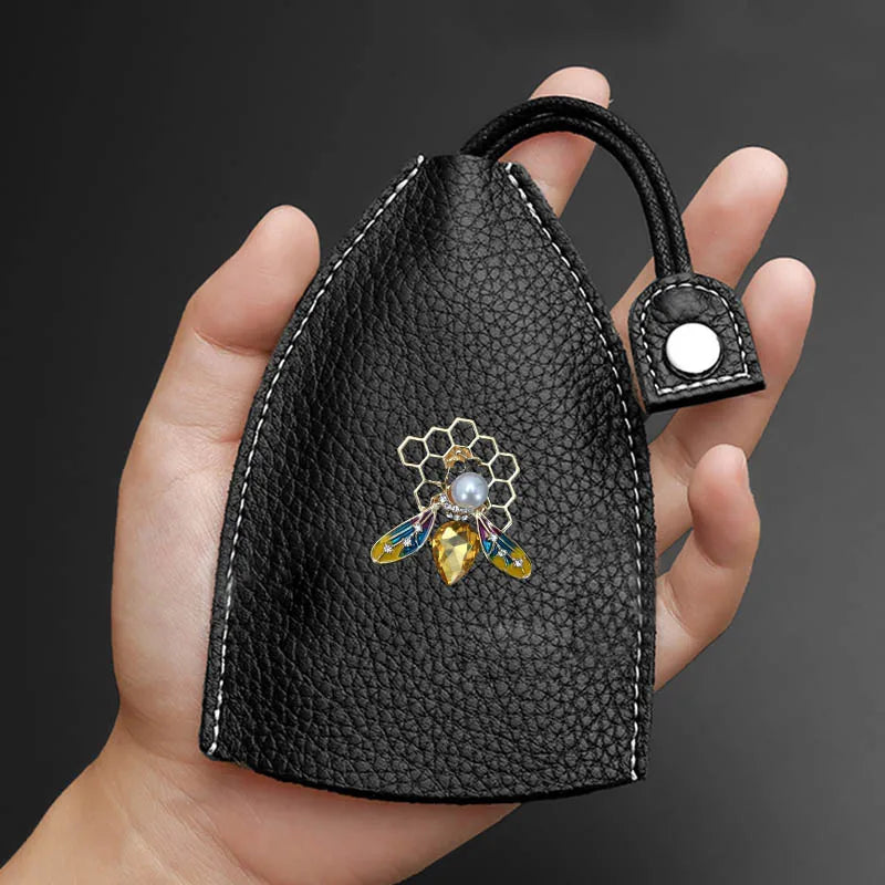 Leather Keychain Housekeeper Hasp Car Key Holder
