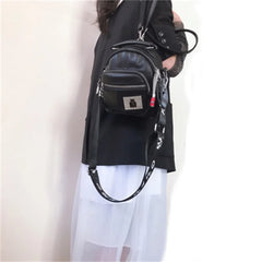 Soft Leather Backpack Female Ins Street With Multi-layer