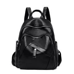 Large Capacity Soft Leather School Bag Backpack for Women