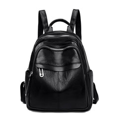 Large Capacity Soft Leather School Bag Backpack for Women