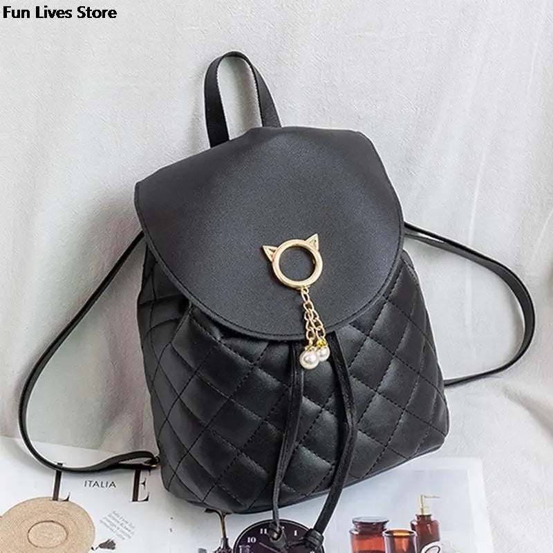 Soft Leather Backpack Women Schoolbags Wedding Party Double Shoulder Purse Femal