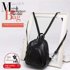Large-Capacity Soft Leather Backpack for Women