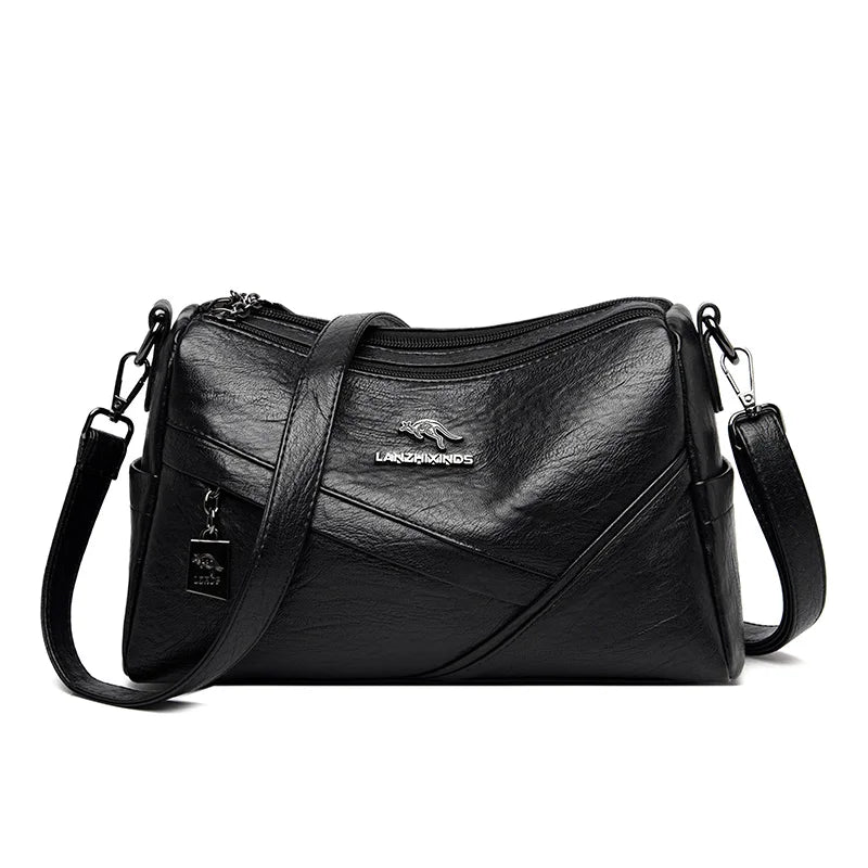 Soft Leather Crossbody Bag for Women with Large Capacity