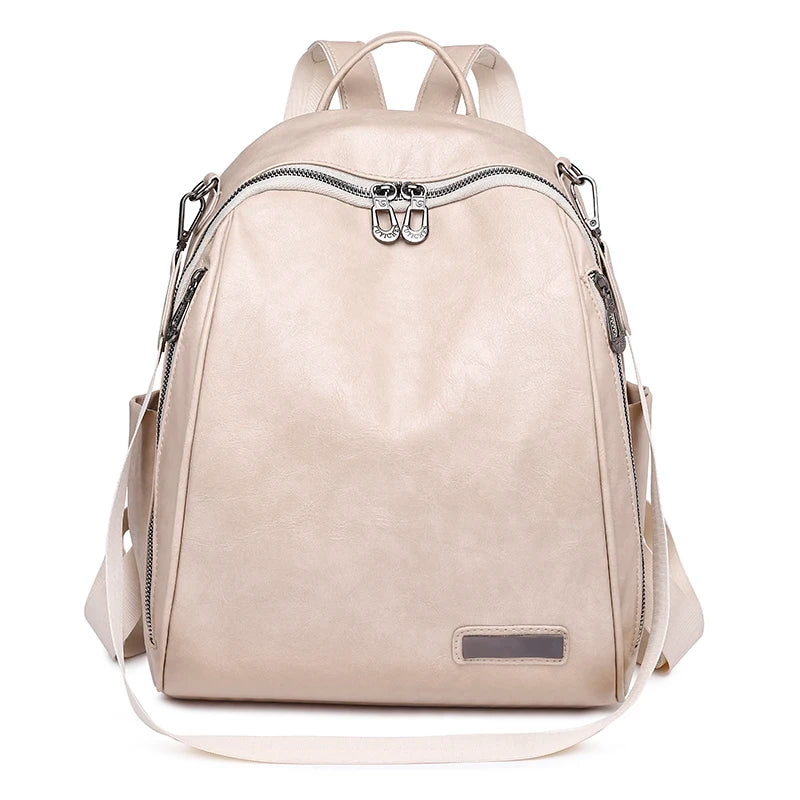 Soft Leather Female Bag Cowhide High Travel Girls Backpack Women 