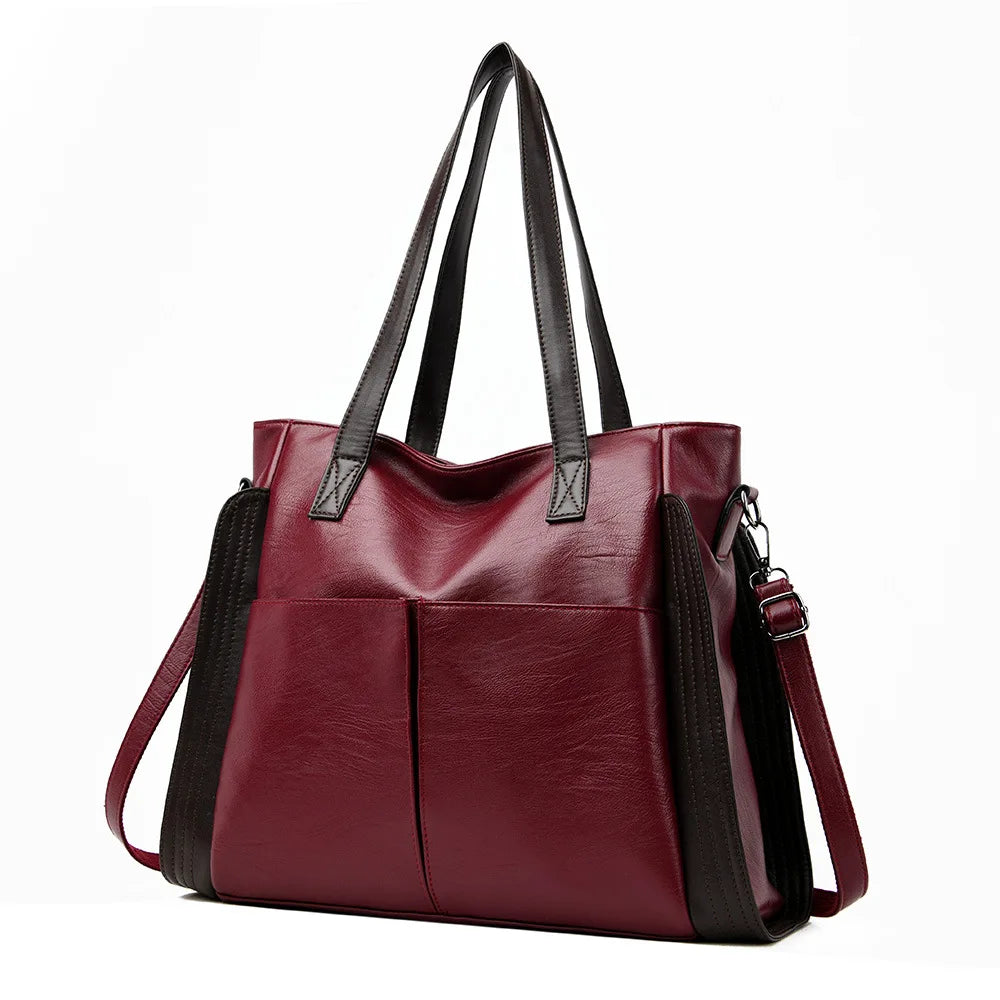 Leather Shoulder Bag Women Large Capacity Tote Handbag and Purse