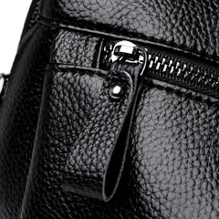 Soft Leather Ladies Messenger Bag Female Boston Zippers Handbag Purse
