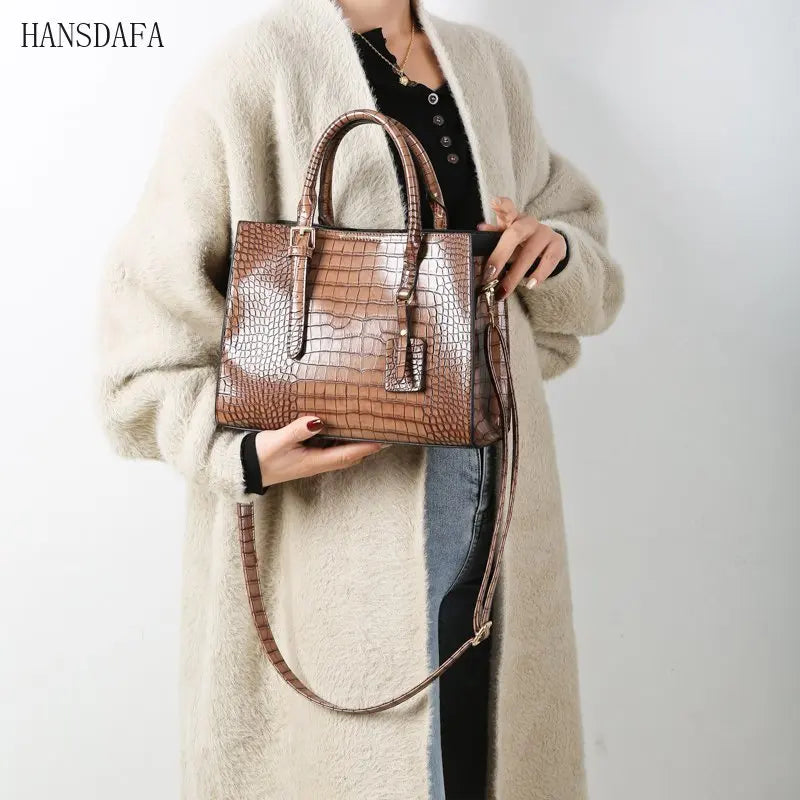 Soft Leather Large Capacity Women Shoulder Bags
