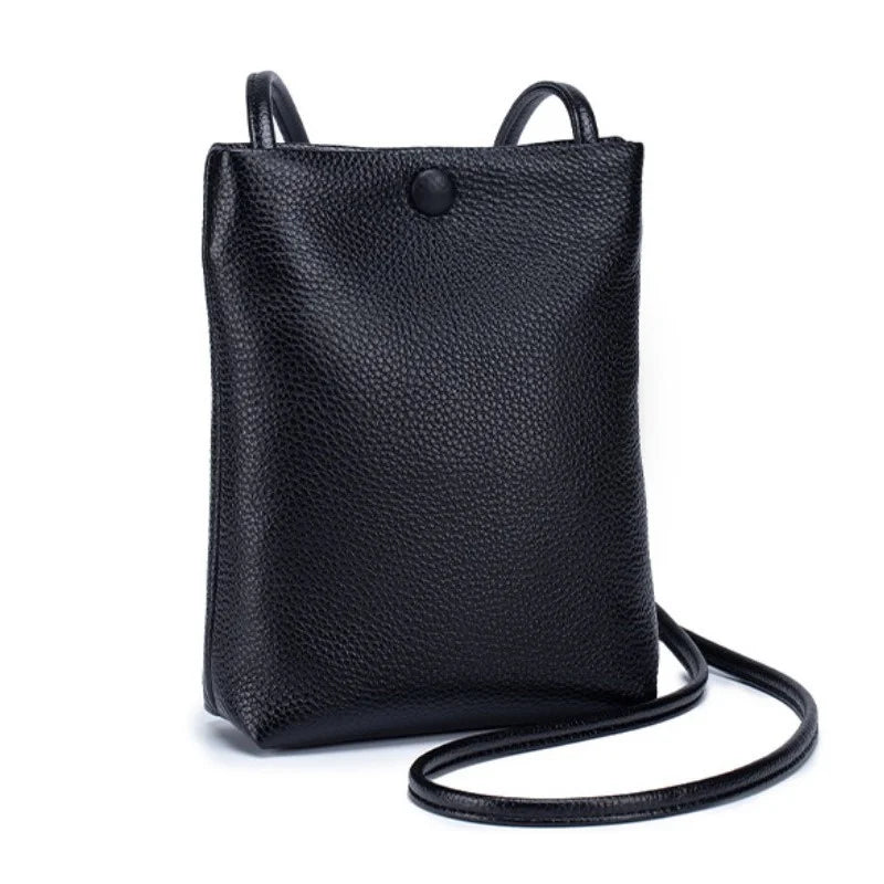 Soft Leather Mini Bucket Bag Small Handbags Women Bags For Cell Phone Shoulder B