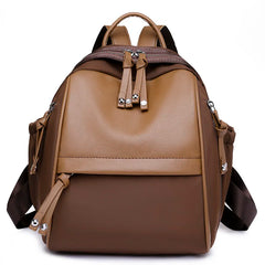 Soft Leather School Backpack Anti-theft Travel Backpack