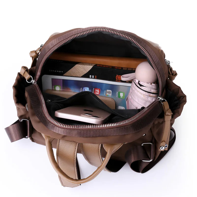 Soft Leather School Backpack Anti-theft Travel Backpack