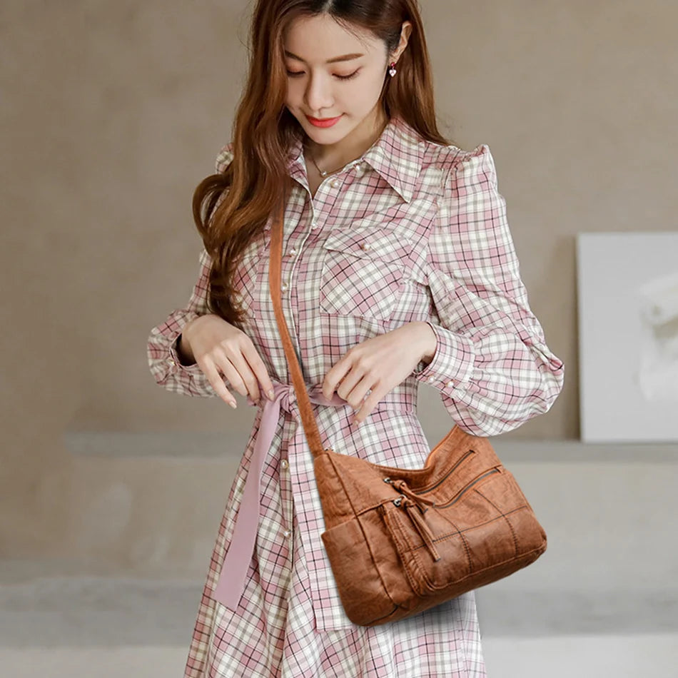 Soft Leather Crossbody Shoulder Bag for Women Handbags