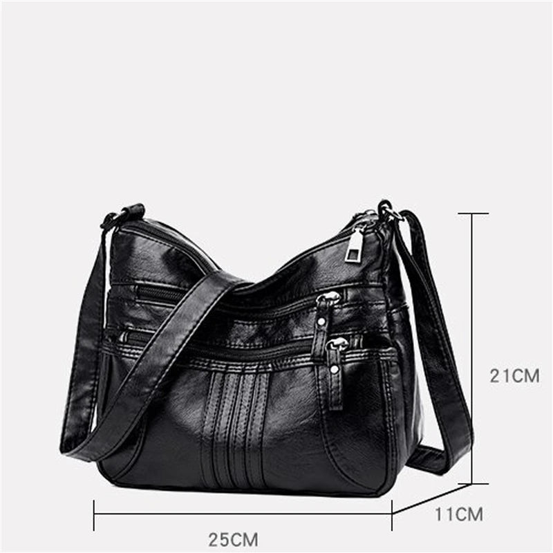 Soft Leather Casual Shoulder Bag For Women