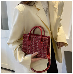 Plaid Crossbody Shoulder Bag Small Square Tote