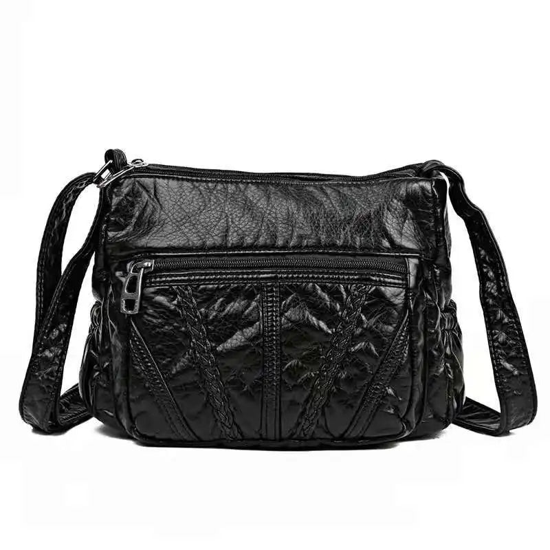 Vintage PU Leather Shoulder Bag Women Messenger Bag Lady Handbag