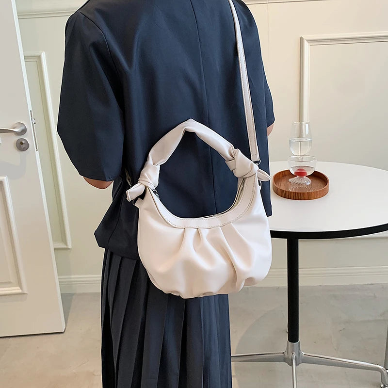 Soft PU Leather Crossbody Bag For Women Solid Shoulder Purses Handbags