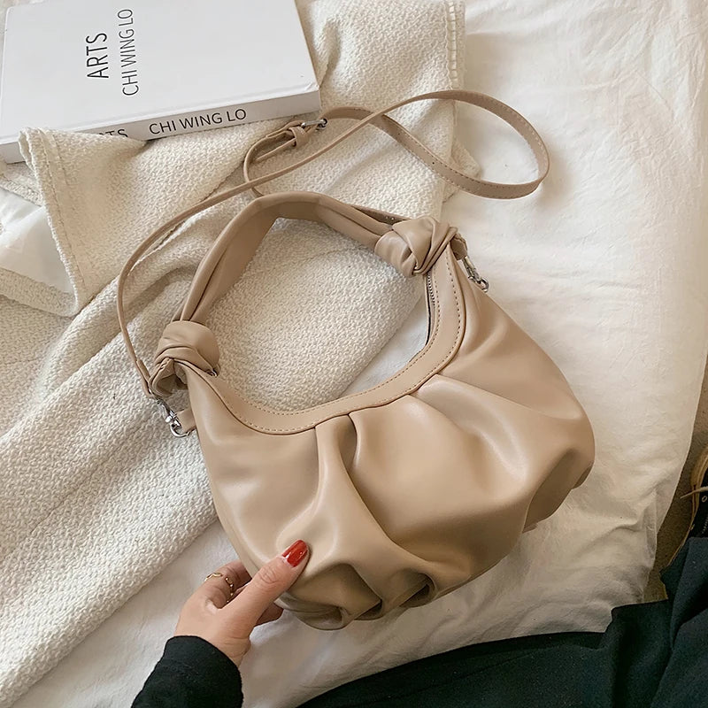Soft PU Leather Crossbody Bag For Women Solid Shoulder Purses Handbags