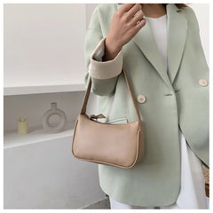 Purple PU Leather Underarm Bag for Women