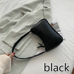 Purple Underarm Bag Retro Solid Ladies Hobos Handbags Girls Small Shoulder Bags